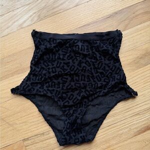 Black ‘F*** YOU’ Flocked Mesh cut-Out Panties